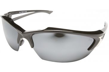Image of Edge Eyewear Khor Safety Glasses Black Frame Silver Mirror Lens Sdk117