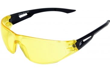 Image of Edge Eyewear Kirova Safety Glasses Black Frame Yellow Lens Ab112
