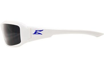 Image of Edge Safety Brazeau Torque with Blue E Logo, Polarized Smoke Lens, White Frame, TXB246-E4