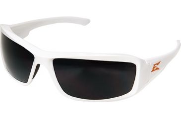Image of Edge Safety Brazeau Torque with Orange E Logo, Smoke Lens, White Frame, XB146-E2