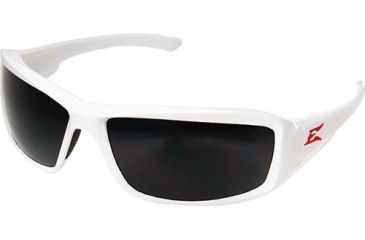 Image of Edge Safety Brazeau Torque with Red E Logo, Smoke Lens, White Frame, XB146-E5