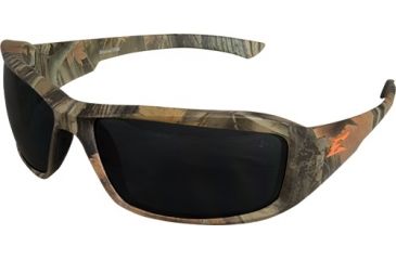Image of Edge Safety Brazeau with Orange E Logo, Smoke Lens, Camouflage Frame, XB116CF-E2