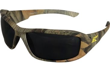 Image of Edge Safety Brazeau with Yellow E Logo, Polarized Smoke Lens, Camouflage Frame, TXB216CF-E1