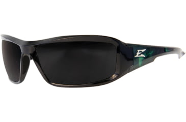 Image of Edge Safety Eyewear Brazeau Apocalypse 1 Sunglasses, Black &amp; Green Energy Charge Frame, Smoke Lens, One Size, XB116-A1