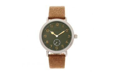 Image of Elevon Northrop Leather-Band Watch, Camel/Green, ELE110-5