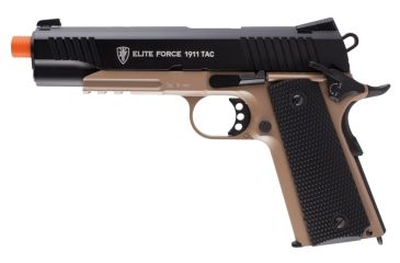 Image of Elite Force 1911 TAC Airsoft Pistol,Gen 3,6mm cal,14rd Capacity,Black/Dark Earth Brown 2279068