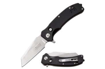 Image of Elite Tactical Folding Knife, 3.5 in, D2 Steel, Wharncliffe, Black, ET-FDR014
