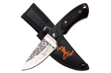 Image of Elk Ridge Fixed Knive, 2.6in Blade, 3CR13 Steel Blade, Black/Wood, ER-200-18BK