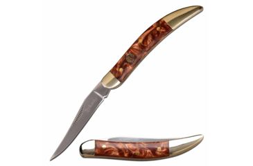 Image of Elk Ridge ER-952BR Manual Folding Knife, 2.25in, 3CR13 Stainless Steel, Toothpick, Steel Blade, Nickle/Resin, ER-952BR
