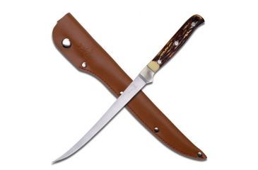 Image of Elk Ridge Fixed Blade, 12.25in, Stainless Steel Blade, Simulated Bone Handle ER-146