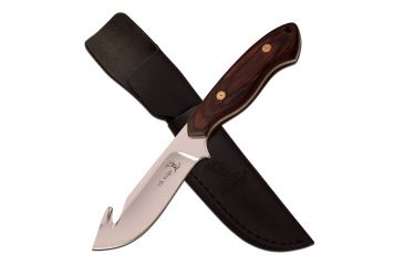 Image of Elk Ridge Fixed Blade, 8in, Stainless Steel Blade, Brown Pakka Wood Handle ER-563PW