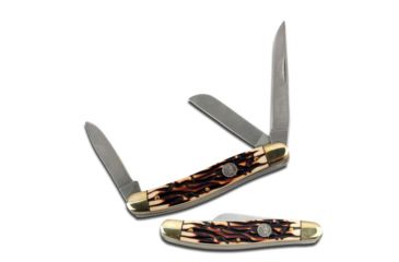 Image of Elk Ridge Folding Blade, 2.75in, Stainless Steel Blade, Imitation Stag Bone Handle ER-323I