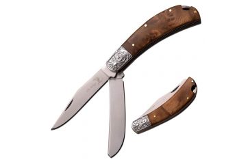 Image of Elk Ridge Folding Blade, 3.25in, Stainless Steel Blade, Burl Wood Handle ER-552BW