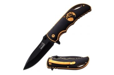 Image of Elk Ridge Folding Blade, 3.5in, Stainless Steel Blade, Black Stainless Steel Handle ER-A008BG