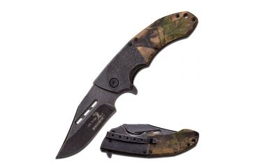 Image of Elk Ridge Folding Blade, 3.5in, Stainless Steel Blade, Brown Outdoor Camo Coated Nylon Fiber Handle ER-A006BC