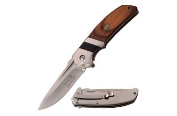 Image of Elk Ridge Folding Blade, 3.5in, Stainless Steel Blade, Brown Pakkawood Handle ER-A167PW
