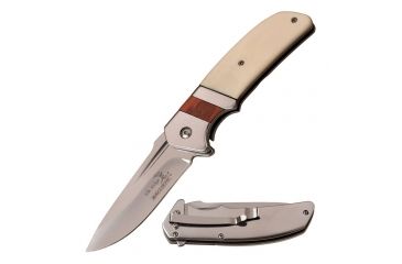 Image of Elk Ridge Folding Blade, 3.5in, Stainless Steel Blade, White Bone Handle ER-A167BN