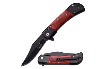 Image of Elk Ridge Folding Blade, 3.75in, Stainless Steel Blade, Brown Pakkawood Handle ER-A009BW
