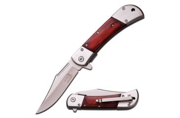 Image of Elk Ridge Folding Blade, 3.75in, Stainless Steel Blade, Brown Pakkawood Handle ER-A009SW