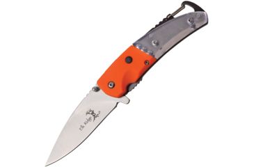 Image of Elk Ridge LED Linerlock A/O Orange Folding Knife,3in,Stainless Steel,Standard Edge,Satin,Orange,Synthetic Handle ERA157OR