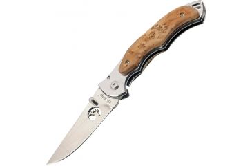 Image of Elk Ridge Maple Framelock Folding Knife,3in,Mirror Polish 440 Stainless Blade ,Mirror Polished Stainless Handle ER519