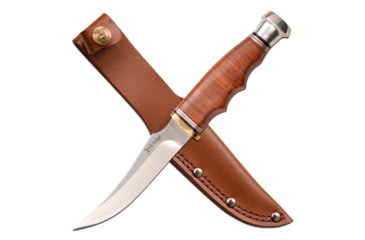 Image of Elk Ridge Outskirt Fixed Blade Trailing Point Knife, 8Cr13 Stainless Steel, Clip Point, Brown, ER-200-28LBR
