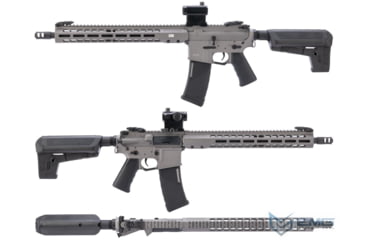 Image of EMG KRYTAC/BARRETT Firearms REC7 DI AR15 AEG Training Rifle, Length Carbine, Tungsten, KTAEG-BREC7C-TGN01