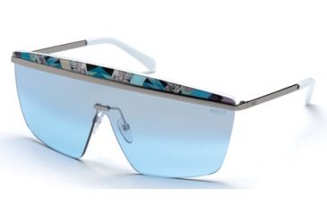 Image of Emilio Pucci EP0007 Sunglasses - Turquoise Frame Color, Blue Mirror Lens Color
