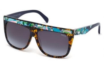 Image of Emilio Pucci EP0008 Sunglasses - Havana Frame Color, Gradient Blue Lens Color