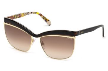 Image of Emilio Pucci EP0009 Sunglasses - Havana Frame Color, Gradient Brown Lens Color