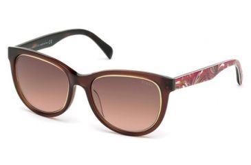 Image of Emilio Pucci EP0027 Sunglasses - Shiny Dark Brown Frame Color, Gradient Brown Lens Color