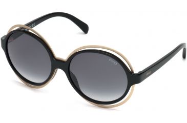 Image of Emilio Pucci EP0055 Sunglasses - Shiny Black Frame Color, Gradient Smoke Lens Color