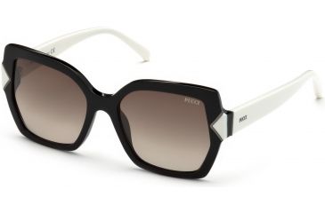 Image of Emilio Pucci EP0070 Sunglasses - Shiny Black Frame Color, Gradient Roviex Lens Color