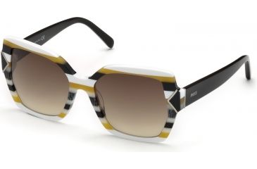 Image of Emilio Pucci EP0070 Sunglasses - White Frame Color, Gradient Brown Lens Color