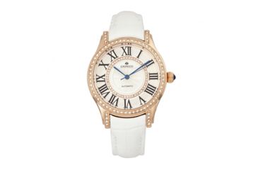 Image of Empress Xenia Automatic Leather-Band Watch, White, EMPEM2604