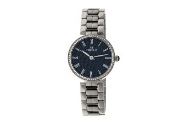 Image of Empress Womens Catherine Automatic Hammered Dial Bracelet Watch, Black/Silver EMPEM1902
