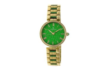 Image of Empress Womens Catherine Automatic Hammered Dial Bracelet Watch, Green/Gold EMPEM1903