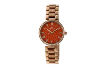 Image of Empress Womens Catherine Automatic Hammered Dial Bracelet Watch, Orange/Rose Gold EMPEM1904