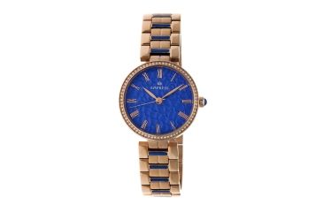 Image of Empress Womens Catherine Automatic Hammered Dial Bracelet Watch, Blue/Rose Gold EMPEM1905