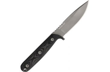 Image of Entrek Backup Utility Fixed Blade Knife, 3.875in, Stainless Blade, Black Canvas Micarta Handle EN30
