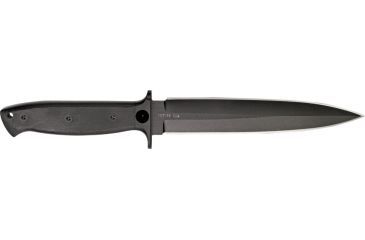 Image of Entrek Close Combat MKII Fixed Blade Knife, 7in, Black Double Edge Dagger Blade, Black Micarta Handle EN28