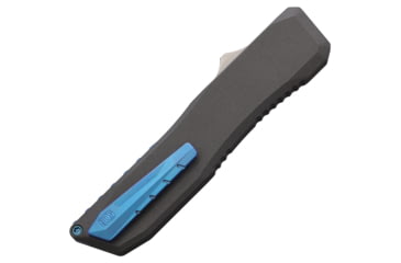 Image of EOS Auto Harpoon OTF Automatic Folding Knife, 3.75in, CPM-20CV Stainless, Tanto Blade, Gray/Blue Aluminum Handle, EOS123