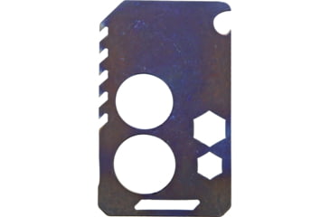 Image of EOS Knife Card Ti Flame, 3.5in X 2.13in, Titanium Construction, Tools Include, Bottle Opener L Lanyard Loop, Flame Anodized Finish, Two Semi-Sharp Edges, Plain And Serrated, Wrench 1/4, 3/8, 1/2, CARDTIFLAME