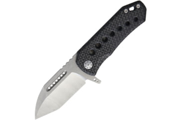 Image of EOS Orca S Framelock CF Folding Knife, 3in Stonewash Cpm S35Vn SS Modified Tanto Blade, Pocket Clip, Carbon Fiber Front Handle With Stonewash Titanium Back Handle, ORCA-CF