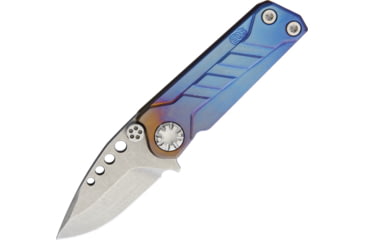 Image of EOS Prawn Folder Anodized Spear Folding Knife, 2in Stonewash SS Spear Point Blade, Anodized Titanium Handle, EOS022