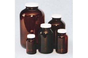 Image of Ep Scientific Wide Mouth Packers, Case of 1, Amber Glass, With Caps, Ep Scientific Products Level 3, 320-04A