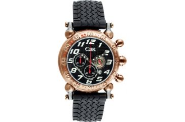Image of Equipe E104 Balljoint Mens Watch - Rosegold Case, Black Dial, Rubber Strap