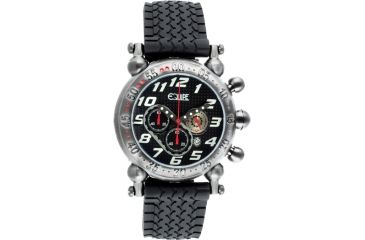 Image of Equipe E106 Balljoint Mens Watch - Silver Case, Black Dial, Rubber Strap