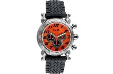 Image of Equipe E107 Balljoint Mens Watch - Silver Case, Orange Dial, Rubber Strap