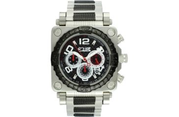 Image of Equipe E310 Gasket Mens Watch - Black Bezel, Black Dial, Black/Silver Bracelet